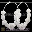 90mm White Basketball Wives Mesh Hoop Earrings Wholesale