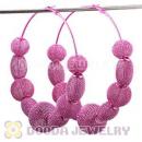 90mm Peach Basketball Wives Mesh Hoop Earrings Wholesale
