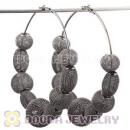 90mm Black Basketball Wives Mesh Hoop Earrings Wholesale