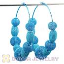 90mm Blue Basketball Wives Mesh Hoop Earrings Wholesale