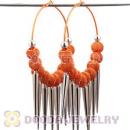 80mm Orange Basketball Wives Spike Hoop Earrings Wholesale