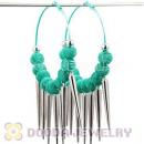 80mm Blue Basketball Wives Spike Hoop Earrings Wholesale