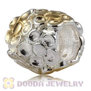 gold plated flower 925 Sterling Silver Charm Jewelry Beads