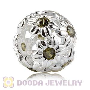 925 Sterling Silver Jewelry Beads with stone
