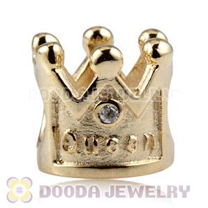 Gold Plated Charm Jewelry 925 Silver Beads with Stone