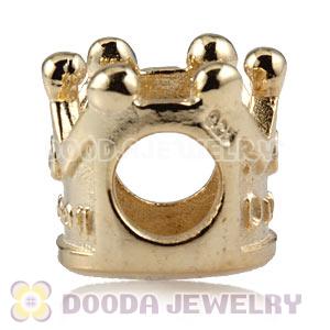 Gold Plated European Style 925 Silver Beads with Stone