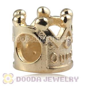 Gold Plated European Style 925 Silver Beads with Stone