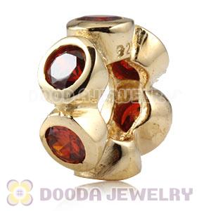 Gold Plated Charm Jewelry 925 Silver Beads with Stone