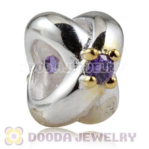 925 Solid Silver Charm Jewelry Beads with Stone