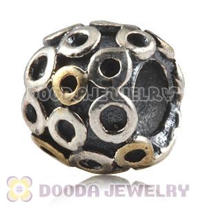 Gold Plated some Circle 925 Sterling Silver Charm Jewelry Beads and Charms