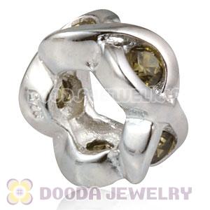 925 Sterling Silver European Style Beads with Stone