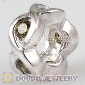 925 Sterling Silver European Style Beads with Stone