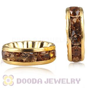 12mm Gold Plated Basketball Wives Crystal Spacer Beads