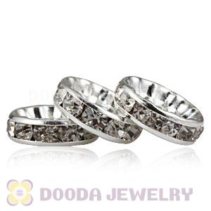 12mm Silver Plated Basketball Wives Crystal Spacer Beads