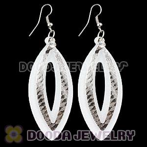 White Crystal Basketball Wives Bamboo Hoop Earrings Wholesale