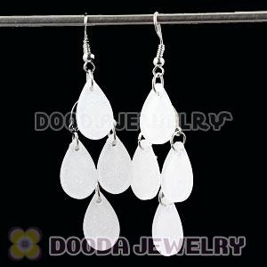 White Crystal Basketball Wives Bamboo Drop Earrings Wholesale