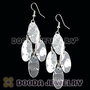 White Crystal Basketball Wives Bamboo Drop Earrings Wholesale