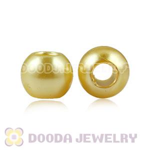 12mm Yellow European Big Hole ABS Pearl Beads Wholesale 