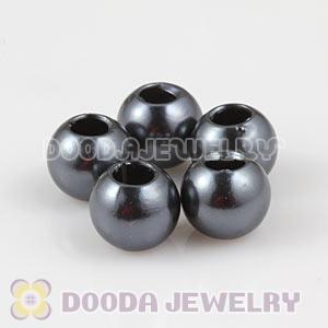 12mm Black European Big Hole ABS Pearl Beads Wholesale 