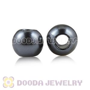 12mm Black European Big Hole ABS Pearl Beads Wholesale 