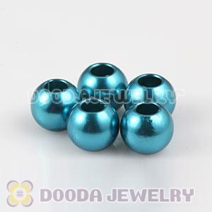 12mm Blue European Big Hole ABS Pearl Beads Wholesale 
