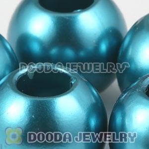 12mm Blue European Big Hole ABS Pearl Beads Wholesale 