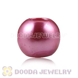 12mm Peach European Big Hole ABS Pearl Beads Wholesale 