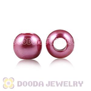 12mm Peach European Big Hole ABS Pearl Beads Wholesale 