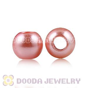 12mm Pink European Big Hole ABS Pearl Beads Wholesale 