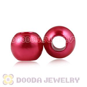 12mm Red Big Hole ABS Pearl Beads For European Jewelry Wholesale 