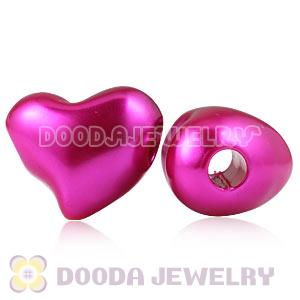 19X23mm Pink Heart Basketball Wives ABS Pearl Beads Wholesale 