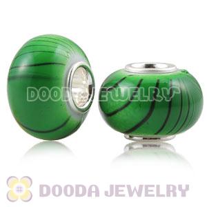 10×15mm Green European Acrylic Beads In 925 Silver Core Wholesale