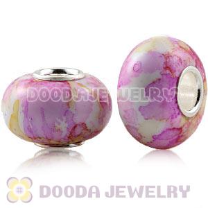 10×15mm European Acrylic Beads In 925 Silver Core Wholesale