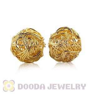 Wholesale 14mm Gold Basketball Wives Beads For Hoop Earrings 