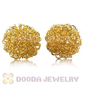 Wholesale 16mm Gold Basketball Wives Beads For Hoop Earrings 