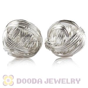 Wholesale 18mm Silver Basketball Wives Beads For Hoop Earrings 
