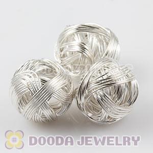 Wholesale 18mm Silver Basketball Wives Beads For Hoop Earrings 