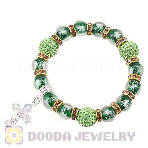 Snowflake Glass Beaded Basketball Wives Bracelets With Czech Crystal Beads