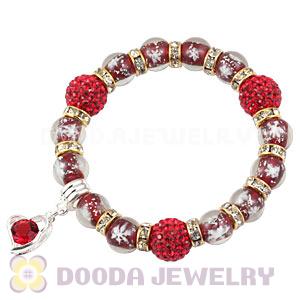 Snowflake Glass Beaded Basketball Wives Bracelets With Czech Crystal Beads 