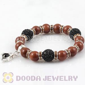 Golden Stone Beaded Basketball Wives Bracelets With Czech Crystal Beads 
