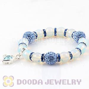 Opal Beaded Basketball Wives Bracelets With Czech Crystal Beads 