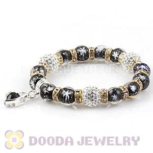Snowflake Glass Beaded Basketball Wives Bracelets With Czech Crystal Beads 