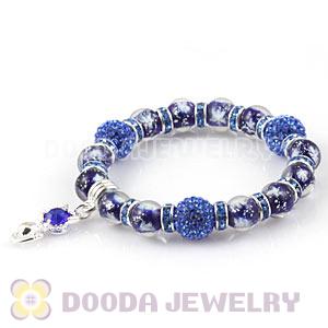 Snowflake Glass Beaded Basketball Wives Bracelets With Czech Crystal Beads 