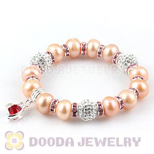 Freshwater Pearl Beaded Basketball Wives Bracelets With Czech Crystal Beads 