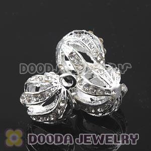 Fashion 12mm Silver Plated Alloy Pendants With White Stones Wholesale