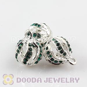 Fashion 12mm Silver Plated Alloy Pendants With Blue Stones Wholesale