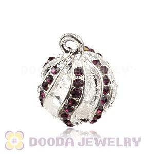 Fashion 14mm Silver Plated Alloy Pendants With Stones Wholesale