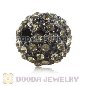 10mm Handmade Alloy Beads With Yellow Crystal Wholesale