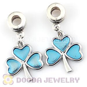 Platinum Plated Alloy Enamel Shamrock European Charms Wholesale 