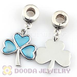 Platinum Plated Alloy Enamel Shamrock European Charms Wholesale 